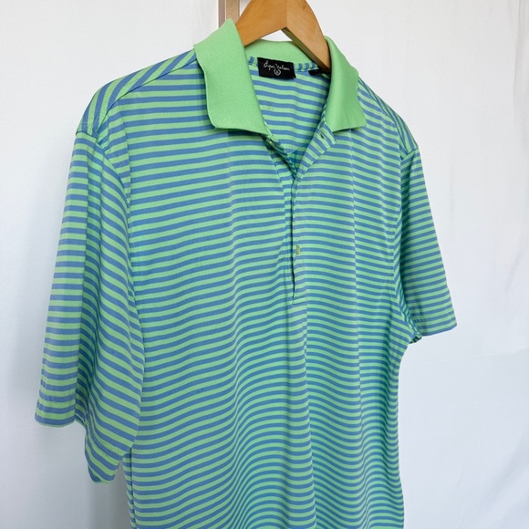 Byron Nelson Men's Striped Polo Shirt Multicolor Size M Short Sleeve Golf Summer - Picture 1 of 11